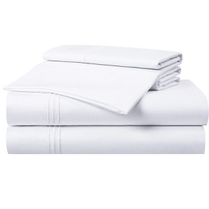 Aston & Arden Sateen Sheet Set (4 Pieces), 2 Pillowcases, 1 Flat Sheet, 1 Fitted Sheet - 1 of 4