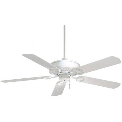 54" Minka Aire Modern Indoor Outdoor Ceiling Fan White Stainless Steel Wet Rated for Patio Exterior House Home Porch Gazebo Garage