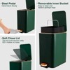 Aoibox Small Bathroom Trash Can with Lid, Soft Close Stainless Steel Garbage Bin, Removable Inner Bucket, Wicker Basket, Includes 75 Trash Bags - 3 of 4
