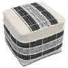 Highland Square Pouf White/Beige/Black - WyndenHall: Indoor/Outdoor, UV Resistant, 250lb Capacity - 2 of 4