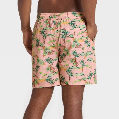 Goodfellow & Co Men's 7'' Swim Trunks with Boxer Brief Liner - Goodfellow & Co™ Peach Orange M — фото 2