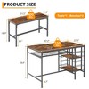 Fulvari Dining Table Set for 4, 47"L Kitchen Table with 2 Benches, Kitchen Breakfast Table Set with Wine Rack & Storage Shelf for Kitchen - 3 of 4