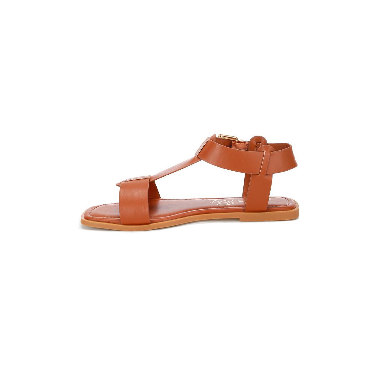 Женские сандалии London Rag Womens Yumal Buckled Square Toe Flat Sandals 8 — фото 5