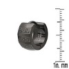 Steeltime Unisex black ip stainless steel huggie earrings with greek key accents - 3 of 4