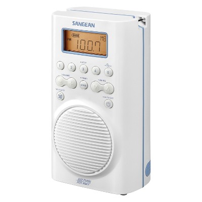 Sangean Portable 3-Band AM/FM/Weather-Alert Shower Clock Radio, Waterproof, White - Thumbnail 5
