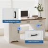 58 Inch Wide Executive Desk with 5 Drawers and 1 Cabinet, Farmhouse Home Office Desk with for Work, Study, Writing, Wooden Computer Table for Bedroom - 4 of 4