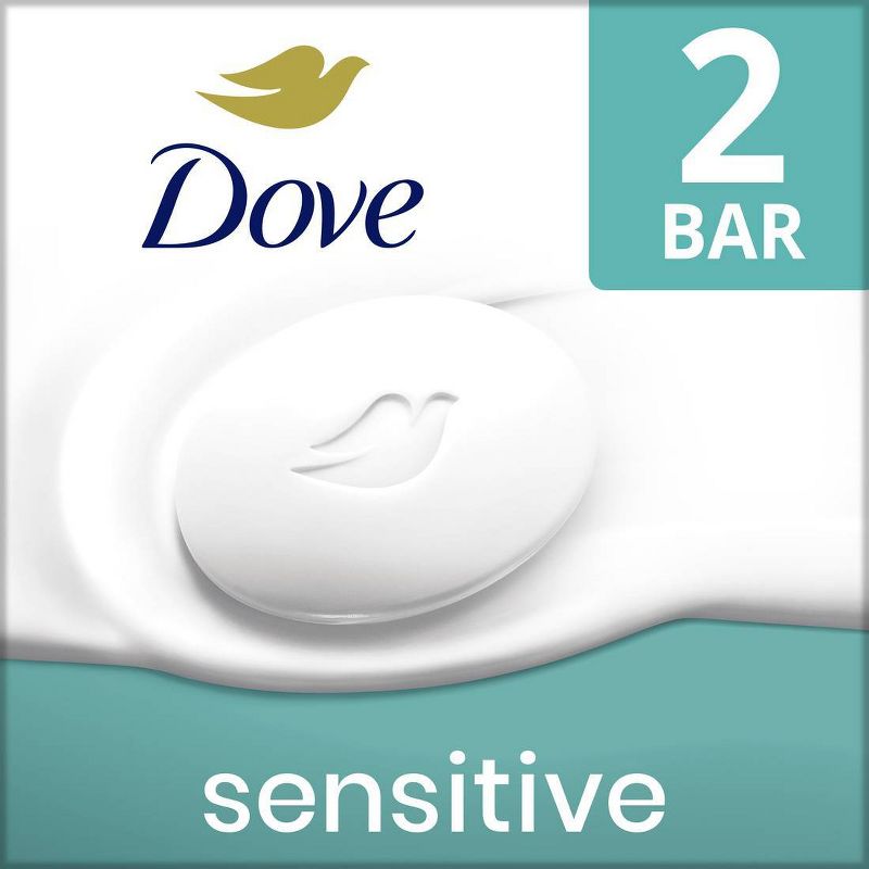 Dove Beauty Sensitive Skin Moisturizing Unscented Beauty Bar Soap, 1 of 13