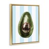 Stupell Industries Disco Avocado on Blue Black Framed Floater Canvas Wall Art - 3 of 4