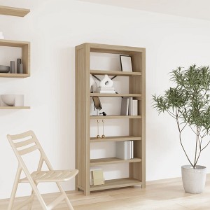 vidaXL 6-Tier Bookcase 31.5 in.x11.8 in.x66.9 in. Solid Wood Acacia - 1 of 4