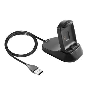 Insten USB Charging Stand Compatible with Fitbit Blaze Smartwatch, Docking Station Charger with Integrated USB Cable, Black, 3.3 ft