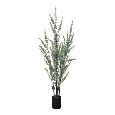 Syemin Artificial Plants Artificial Plant Eucalyptus Tree Indoor Outdoor Faux Fake Fall Decorations for Home Fake Plants, Green, 25"*20"*44"