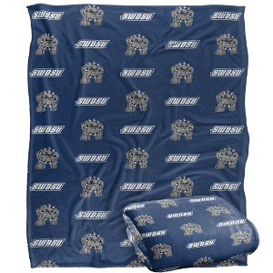 Southwestern Oklahoma State University Logo Pattern Silky Touch Blanket White 50x60 - 1 of 4