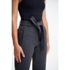 Lafidi Women’s Mid-Rise Cropped Pants – Relaxed Tapered Leg Trousers with Sash Belt and Welt Pockets - 3 of 4