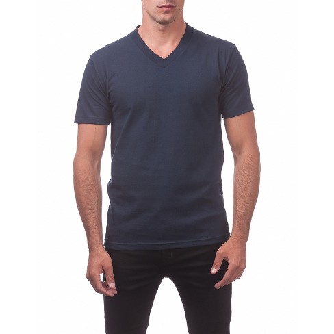 Pro Club Men's Comfort Cotton Short Sleeve V-neck Tee T-shirt - Navy ...