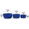 NAYSAYE Planter Set of 3 Ceramic Planter Pot Distinct Textured Design for Indoor Outdoor Garden, Blue, 15"*15"*7.5" - 3 of 4