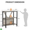 3-Tier Industrial Bookshelf with LED Lighting – Metal Open Display Shelf Organizer, Tall Storage Bookcase - 2 of 4