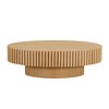 Dexmalle Modern Handcraft Drum Coffee Table with Sturdy Pedestal - 4 of 4