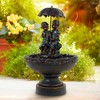 John Timberland Boy and Girl Under Umbrella Modern Outdoor Water Fountain 40" for Yard Garden Patio Home Deck Porch House Exterior Balcony Roof Decor - 2 of 4