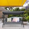 Tangkula 3 Person Patio Swing Hammock w/Convertible Seat Swinging Chair Bench for Garden Poolside Balcony - 3 of 4