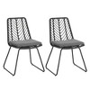 CAVINAS Outdoor Dining Chairs Set of 2 with Water-Resistant Cushions,Transitional Style PE Rattan Patio Chairs,All-Weather Patio Seating,Gray - 2 of 4