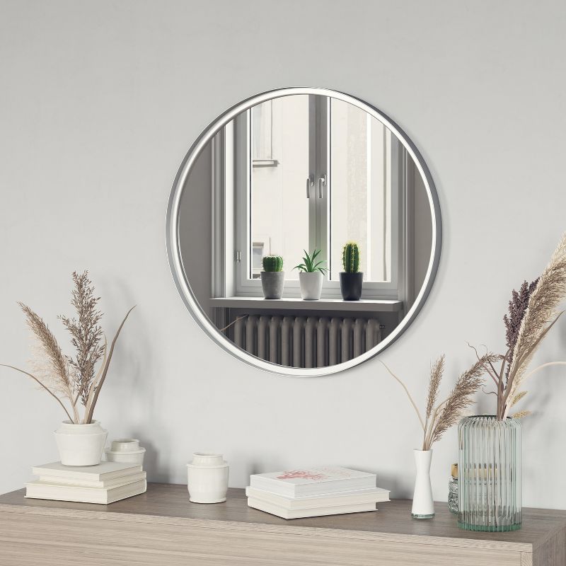 Emma and Oliver Wall Mirror with Metal Frame, Silver Backing for Clarity and Shatterproof Glass for Entryways, Bathrooms & More, 2 of 13