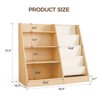 GlasFlength Decorative Bookshelf Creative and Unique Styling, Multifunctional Storage with Open Display Bookshelves, Beige, 35.4"*15.7"*31.5" - 3 of 4
