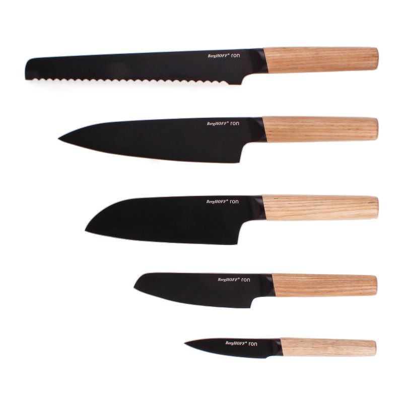 BergHOFF Ron 6Pc Knife Block Set, Natural Wood Handle, Brown, 2 of 11