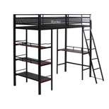 Twin Fortress Gaming Bunk Bed with Built-in Desk and Shelving Black - X Rocker