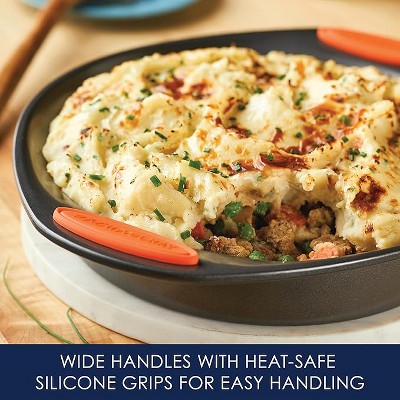 9-Inch Round Gray Nonstick Cake Pan with Grips