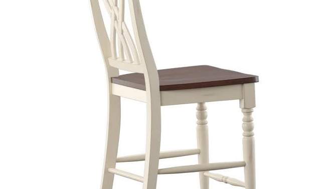 Set of 2 24&#34; Countryside Counter Height Barstools Antique White - Inspire Q, 2 of 6, play video
