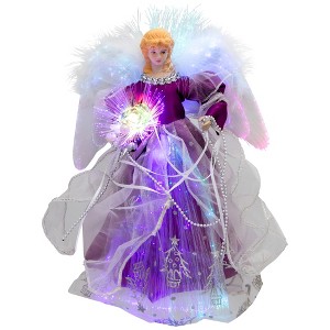 Northlight Lighted Fiber Optic Color Changing Christmas Tree Topper - 12" - Purple - 1 of 4