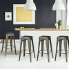 Tangkula 4 PCS Metal Bar Stools 24" Industrial Height Chair Gunmetal - 2 of 4