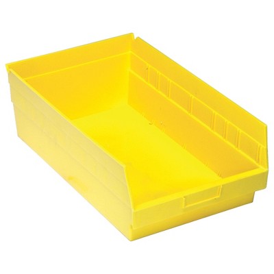 Quantum Storage Systems Economy Shelf Bin, Nesting, 17-7/8"W X 11-1/8"D X 6"H, (7) Divider Slots, Rear Hanglock,