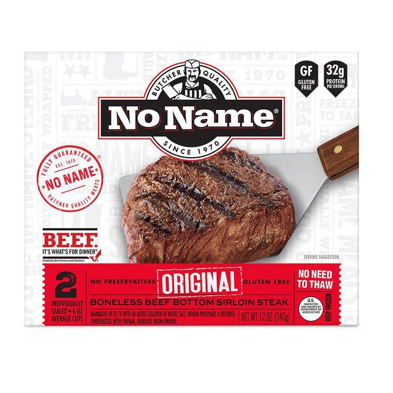No Name Original Sirloin Steaks - Frozen - 12oz/2ct, 1 of 5