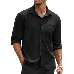 COOFANDY Mens Long Sleeve Button Down Wrinkle Free Untucked Casual Dress Shirt for Men - 1 of 4