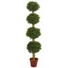 Nearly Natural 6-ft Four Tier Boxwood Artificial Topiary Tree, UV Resistant (Indoor/Outdoor) - 2 of 2