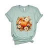 Simply Sage Market Pumpkin Floral Arrangement Short Sleeve Tee - 2 of 4