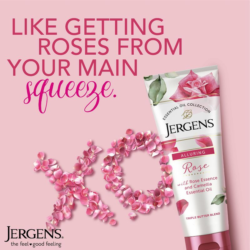 Jergens Rose Triple Butter Blend Body Butter, Rose Lotion, Moisturizer with Camellia Essential Oil Scented - 7 fl oz, 4 of 10