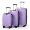 Karl Home 3 Piece Suitcases, PP Hard Shell Suitcase 20 inch 24 inch 28 inch Luggage Sets Double Wheels with TSA Lock Purple - 3 of 4