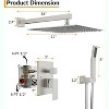 COZONY Rain Shower System with Handheld, 10/12" Stainless Steel 2-Function Wall Mounted Shower Faucet Set with Diverter for Bathroom - 2 of 4