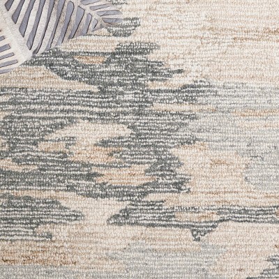 Ivory and Gray Tufted Wool 3' x 5' Area Rug