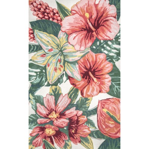 nuLOOM 4' x 6' Monique Floral Indoor/Outdoor Area Rug