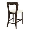 Okak Set of 2 Counter Height Bar Stools for Dining Rooms,Upholstered Heart-Shaped Hollow Back Counter Bar Stools Without Arm - 4 of 4