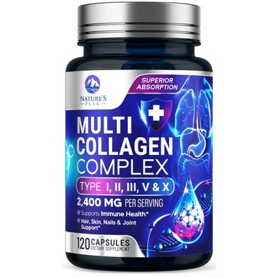 Collagen Peptides for Women & Men - Hydrolyzed Supplement for Skin Bone Support - 120 Capsules By Nature's Peak