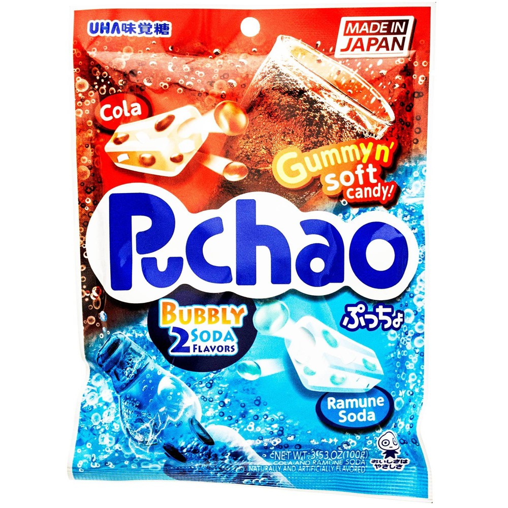 GTIN 011152436890 product image for Puchao Cola & Ramune Soda Gummy & Soft Candy - 3.5oz | upcitemdb.com