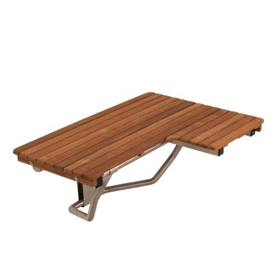 HomeRoots 14" X 32" Brown Teak Rectangular Shower Bench
