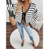 Coolmee Women's Tie Front Cardigan Long Sleeve Rib Knit Shrug Sweaters Crop Tops - 3 of 4