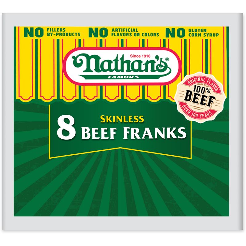 Nathan&#39;s Famous Skinless Beef Franks - 12oz/8ct, 1 of 9