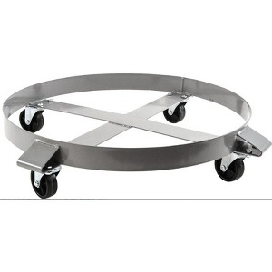 Heavy-Duty 55 Gallon Drum Dolly - 1000lb Capacity Steel Barrel Caddy with 4 Swivel Casters - 1 of 4