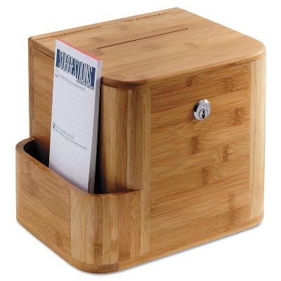 Safco Bamboo Suggestion Box 10 x 8 x 14 Natural 4237NA